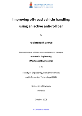 Improving Off-Road Vehicle Handling Using an Active Anti-Roll