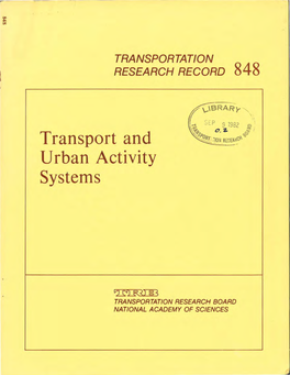 Transport and Urban Activity Systems