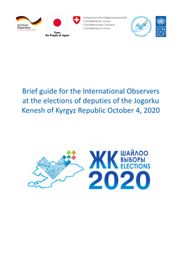 Brief Guide for the International Observers at the Elections Of