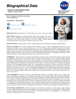 Scott Kelly Retired from NASA March 2016