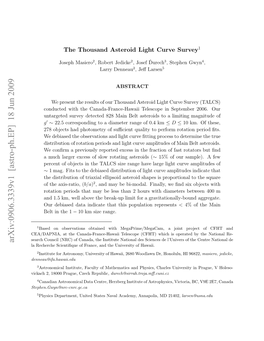 The Thousand Asteroid Light Curve Survey