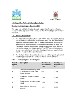 Joint Local Plan Preferred Options Consultation Housing Technical