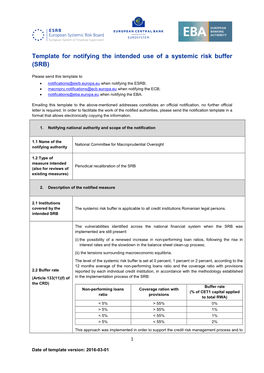 Notification by National Committe for Macroprudential Oversight Of