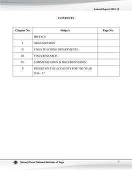 CONTENTS Chapter No. Subject Page No. PREFACE I