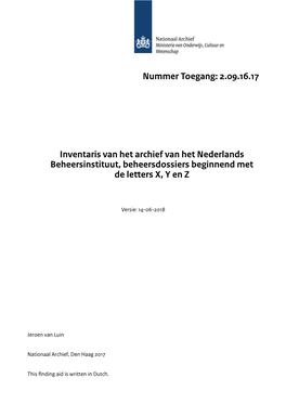 Ned. Beheersinstituut / Beheersdossiers 3