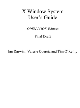 X Window System User's Guide