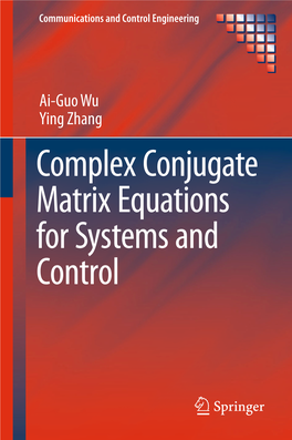 Complex Conjugate Matrix Equations for Systems and Control Communications and Control Engineering