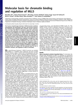 Molecular Basis for Chromatin Binding and Regulation of MLL5