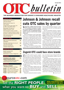 Johnson & Johnson Recall Cuts OTC Sales by Quarter