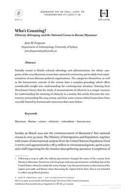 Downloaded from Brill.Com09/23/2021 01:24:20PM Via Free Access 2 Ferguson the Survey Was Scheduled for 10 April 2014