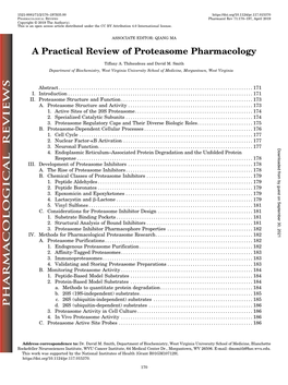 A Practical Review of Proteasome Pharmacology