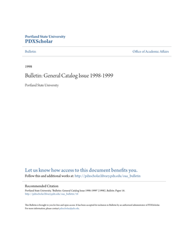 Bulletin: General Catalog Issue 1998-1999