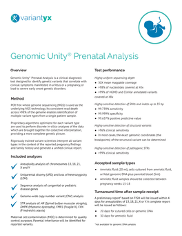 Genomic Unity® Prenatal Analysis