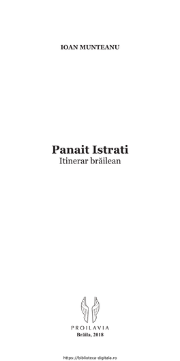 Panait Istrati Itinerar Brăilean