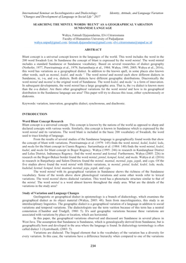 International Seminar on Sociolinguistics and Dialectology: Identity, Attitude, and Language Variation “Changes and Development of Language in Social Life” 2017