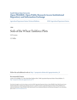 Soils of the Wheat Taskforce Plots G.D