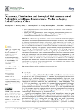 Occurrence, Distribution, and Ecological Risk Assessment of Antibiotics in Different Environmental Media in Anqing, Anhui Province, China