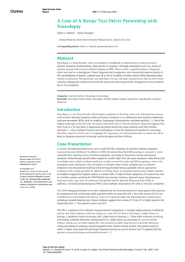 A Case of a Sleepy Taxi Driver Presenting with Narcolepsy