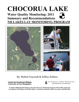 CHOCORUA LAKE Water Quality Monitoring: 2011 Summary and Recommendations NH LAKES LAY MONITORING PROGRAM