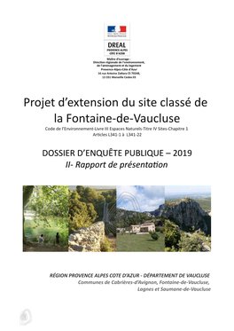 Projet D'extension Du Site Classé De La Fontaine-De-Vaucluse