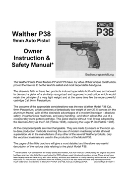 P38 Owner's Manual