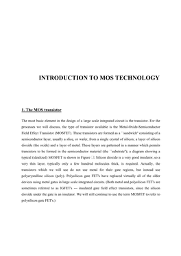 Introduction to Mos Technology