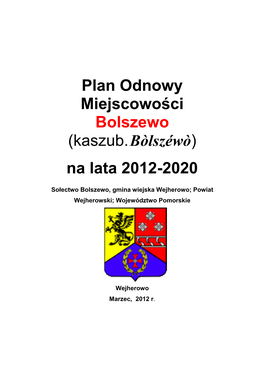 Plan Odnowy Miejscowości Bolszewo