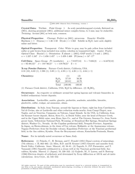 Sassolite H3BO3 C 2001-2005 Mineral Data Publishing, Version 1