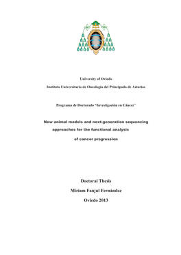 Doctoral Thesis Miriam Fanjul Fernández Oviedo 2013