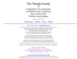 The Waugh Family of Litchfield County, Connecticut