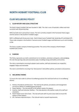 Club Wellbeing Policy