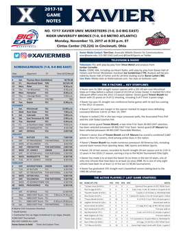 2017-18 Game Notes