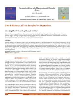 Cost Efficiency Affects Sustainable Operations