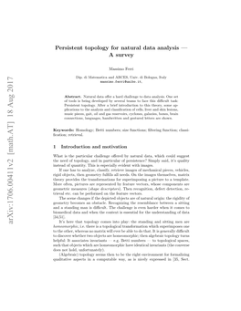 Persistent Topology for Natural Data Analysis-A Survey