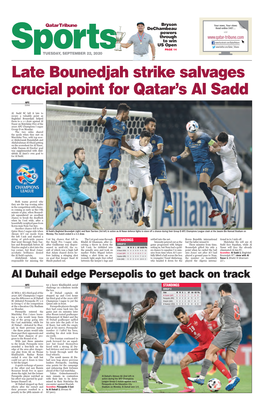 Late Bounedjah Strike Salvages Crucial Point for Qatar's Al Sadd