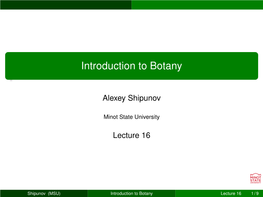 Introduction to Botany