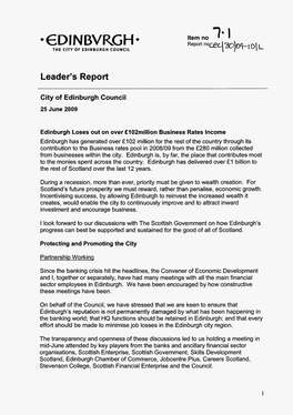 Leader's Report