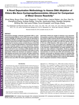 A Novel Depurination Methodology to Assess DNA Alkylation of Chloro-Bis-Seco-Cyclopropylbenzoindoles Allowed for Comparison of Minor-Groove Reactivity S