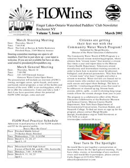 Finger Lakes-Ontario Watershed Paddlers' Club Newsletter