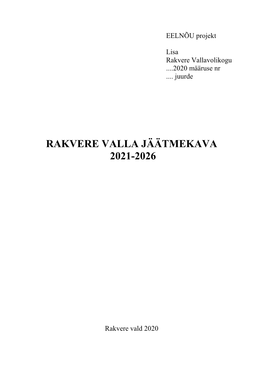 Rakvere Valla Jäätmekava 2021-2026