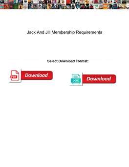 Jack and Jill Membership Requirements