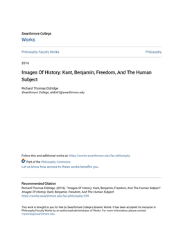 Kant, Benjamin, Freedom, and the Human Subject