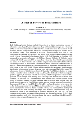 A Study on Services of Tech Mahindra