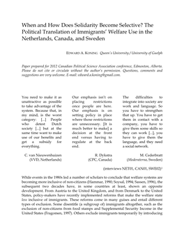 The Political Translation of Immigrants' Welfare Use In