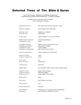 Selected Trees of the Bible & Quran