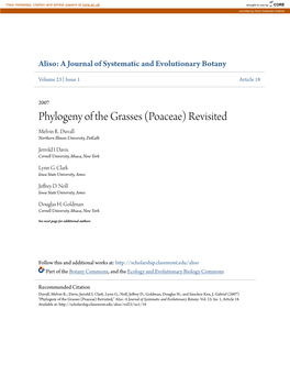 Phylogeny of the Grasses (Poaceae) Revisited Melvin R