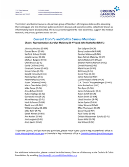 Current Crohn's and Colitis Caucus Members