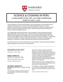 Science & Cooking in Peru