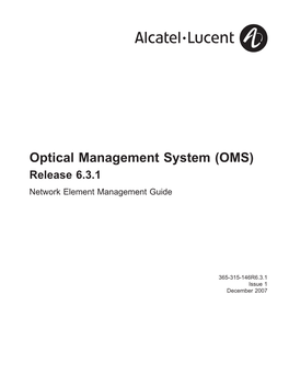 Optical Management System (OMS) Release 6.3.1 Network Element Management Guide