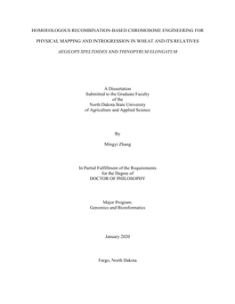 Homoeologous Recombination-Based Chromosome Engineering For